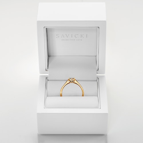 Pierścionek zaręczynowy SAVICKI: złoty, diamenty